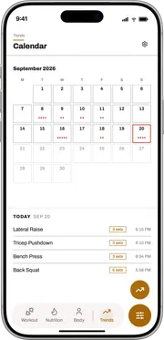 Progressiv Calendar screen